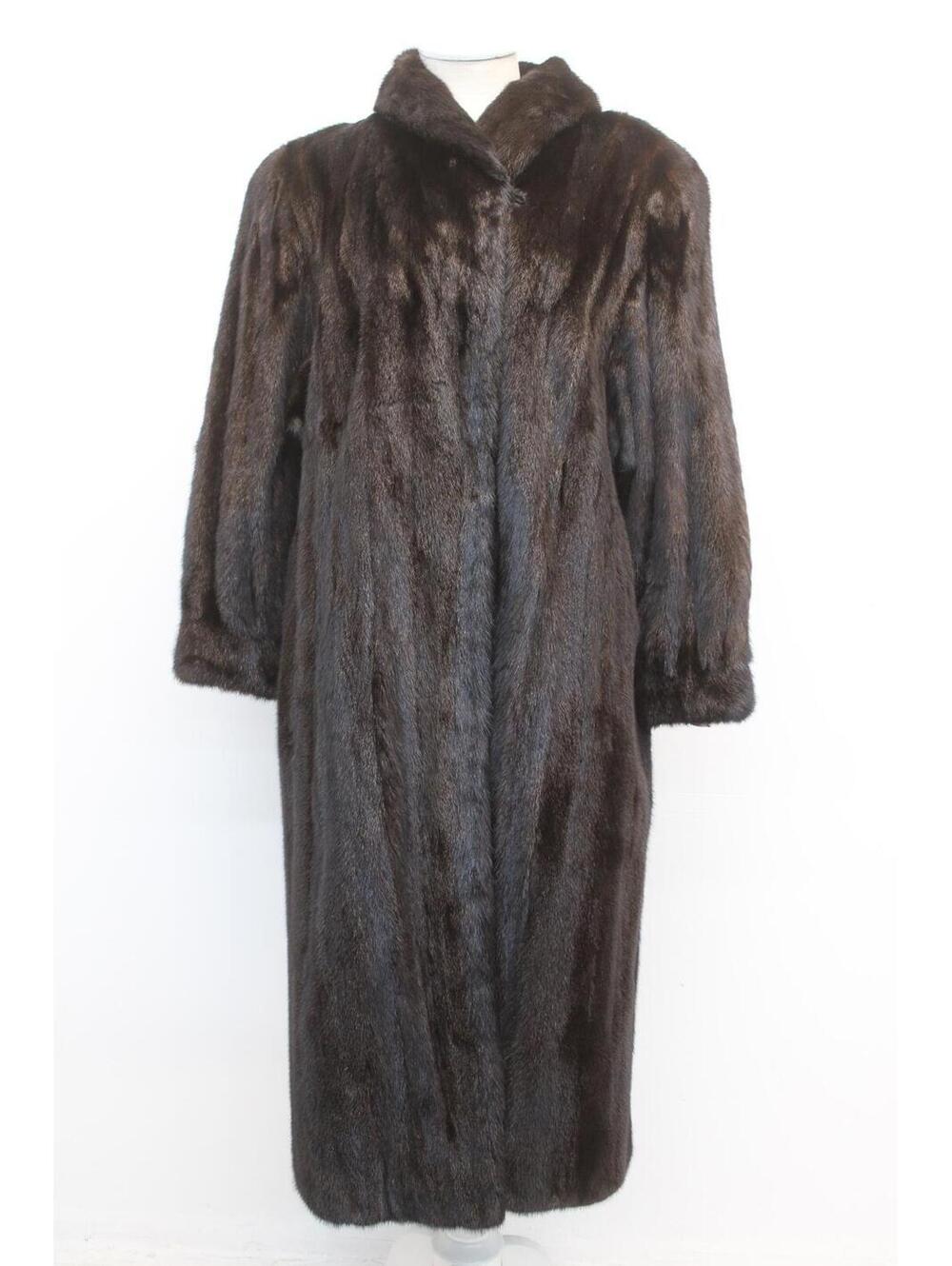 Excellent Dark Ranch Female Mink Fur Coat Jacket Women Woman Size 14-16 Xxlarge